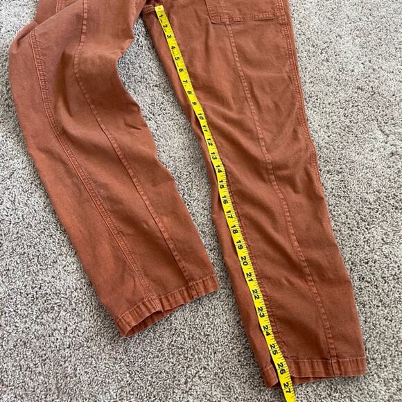Anthropologie The Wanderer Chino Pants Burn Orange Size 28 Cotton Linen - Picture 14 of 15